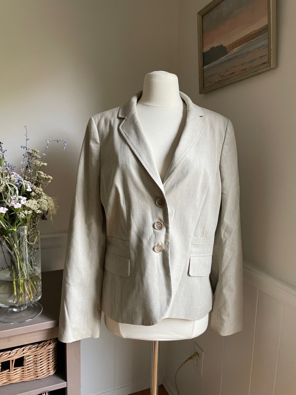 Ann Taylor Tailored Blazer - Light Beige, Well-Constructed